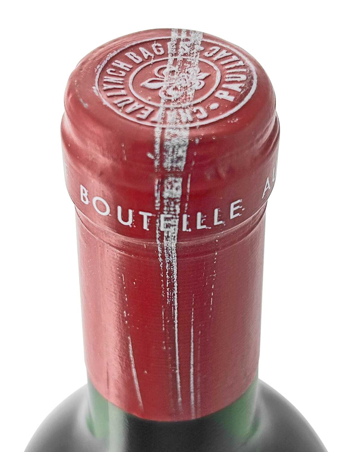 Kapsel einer Weinflasche von Chateau Lynch Bages 1985