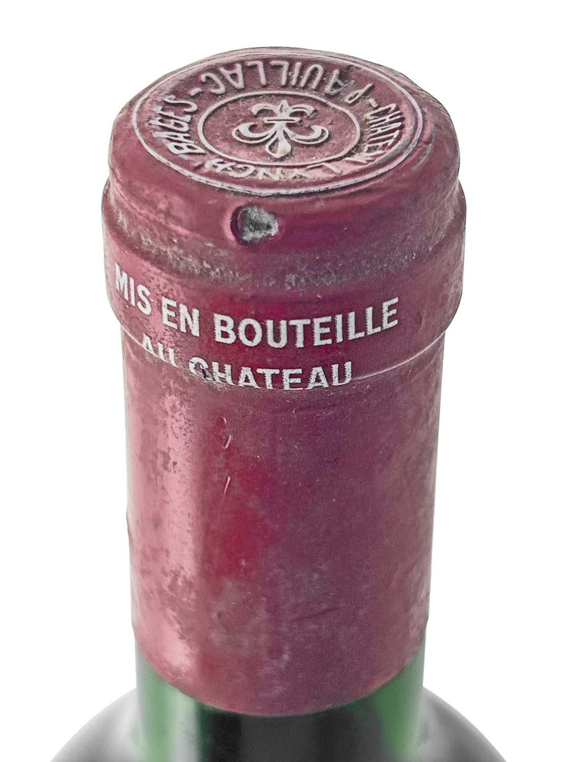 Kapsel einer Weinflasche von Chateau Lynch Bages 1985