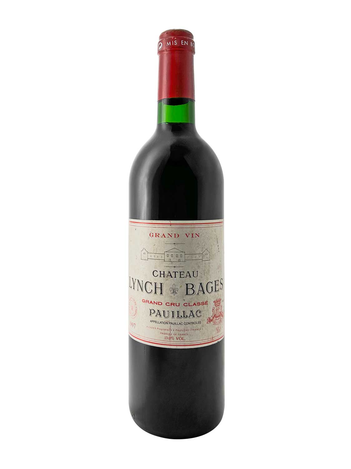 Eine Weinflasche von Chateau Lynch Bages 1997
