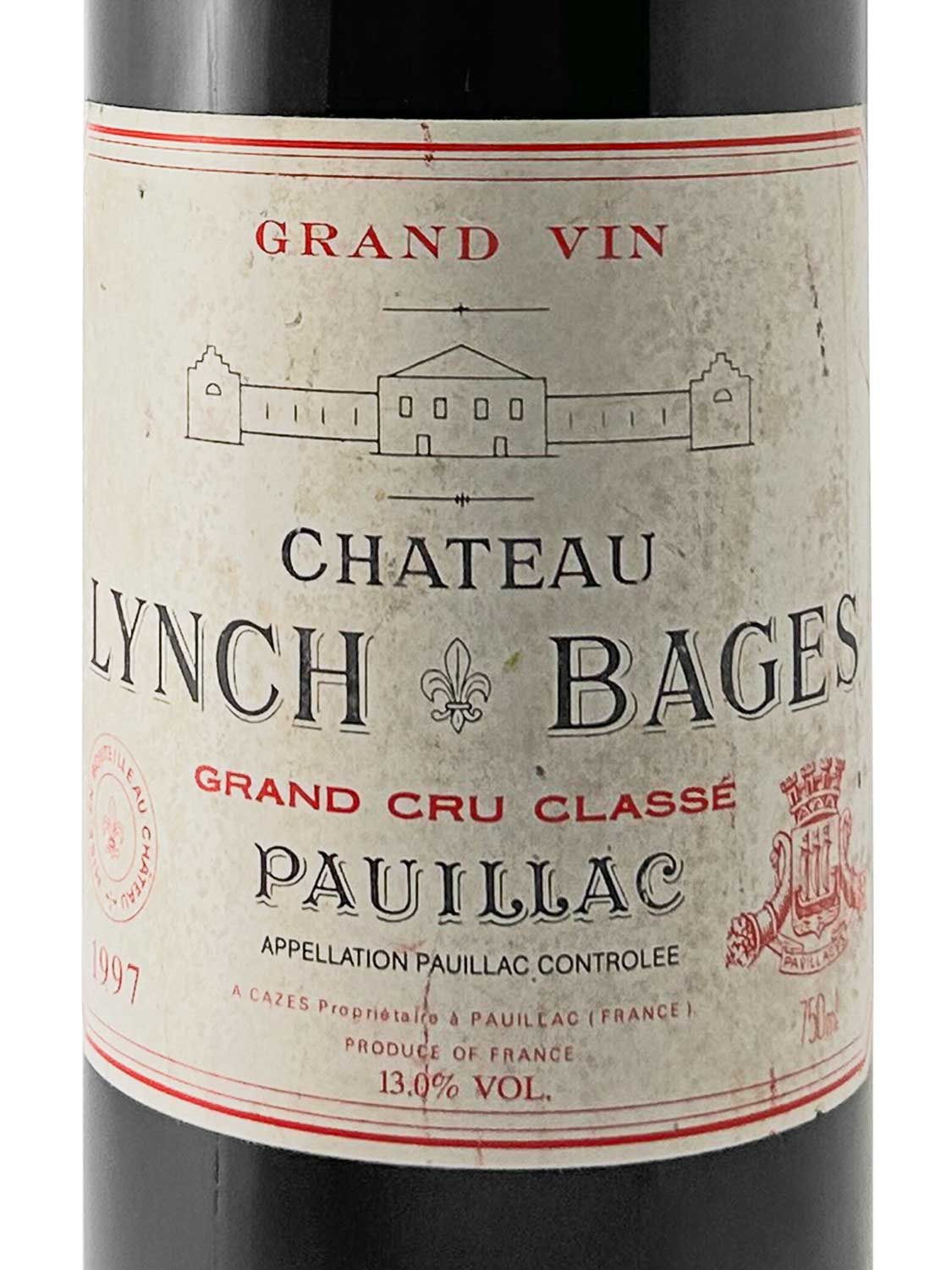 Etikett einer Weinflasche von Chateau Lynch Bages 1997