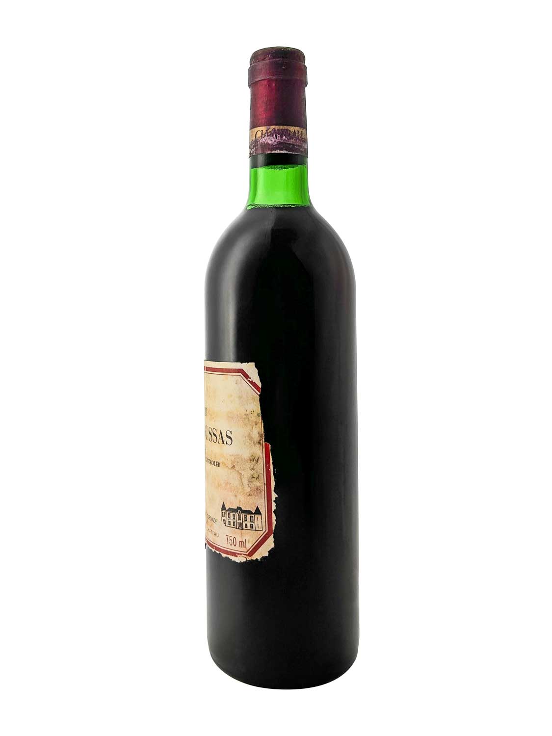 Eine Weinflasche von Chateau Lynch Moussas 1977