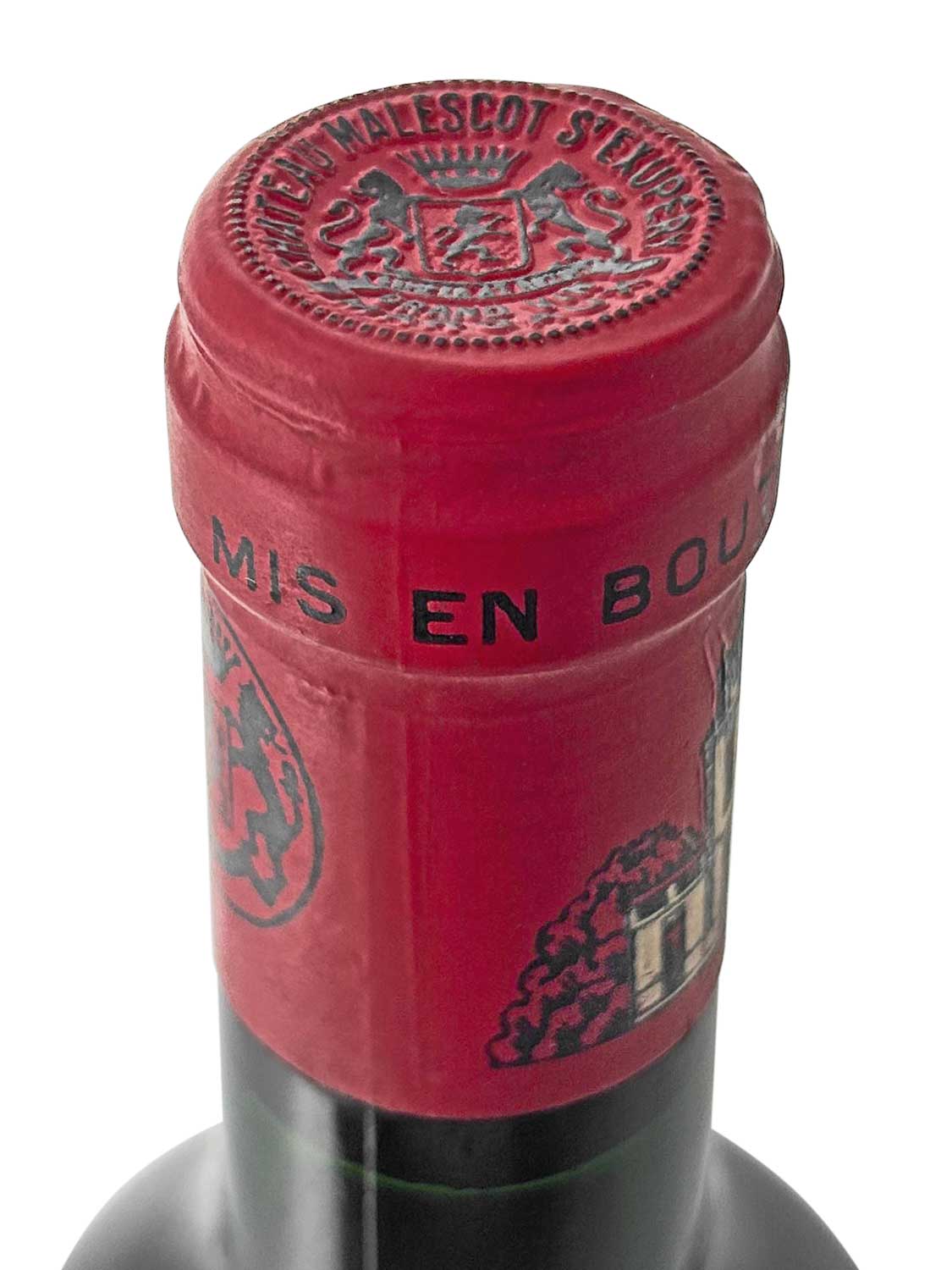 Kapsel einer Weinflasche von Chateau Malescot St. Exupery 1977