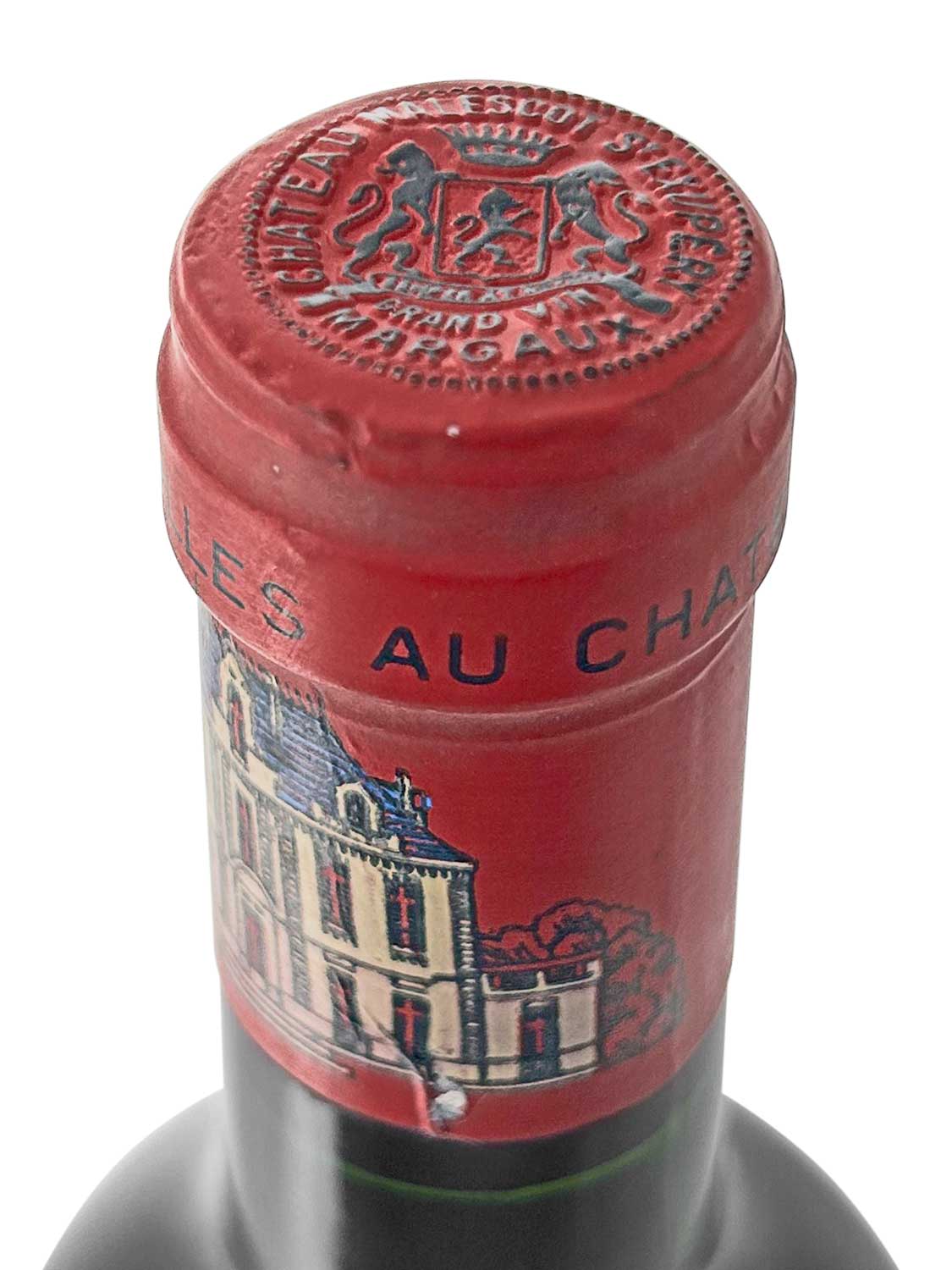 Kapsel einer Weinflasche von Chateau Malescot St. Exupery 1977