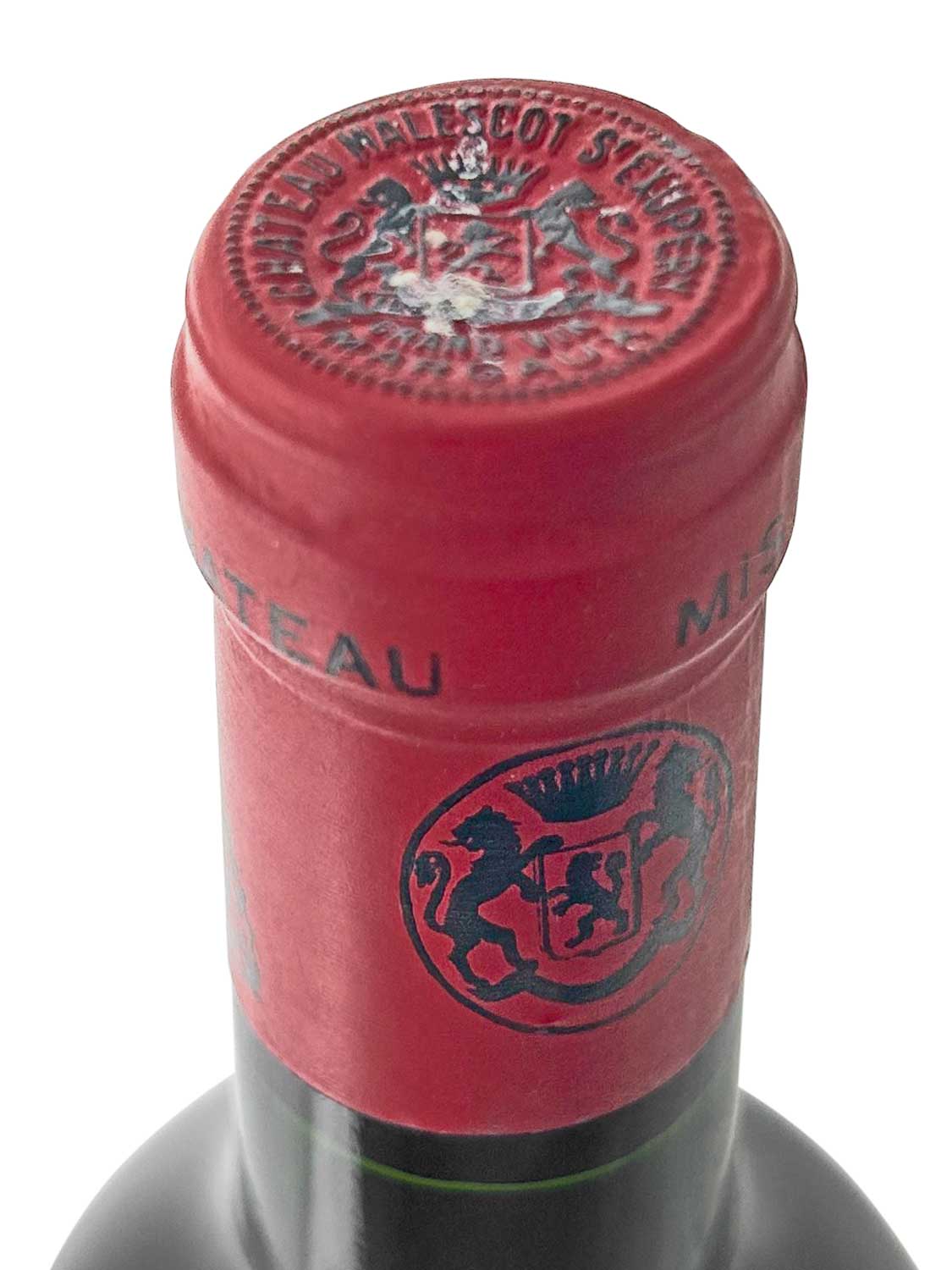 Kapsel einer Weinflasche von Chateau Malescot St. Exupery 1977