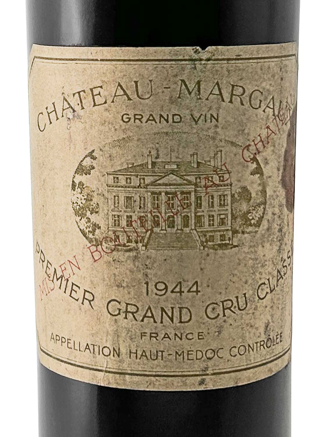Etikett einer Weinflasche von Chateau Margaux 1944