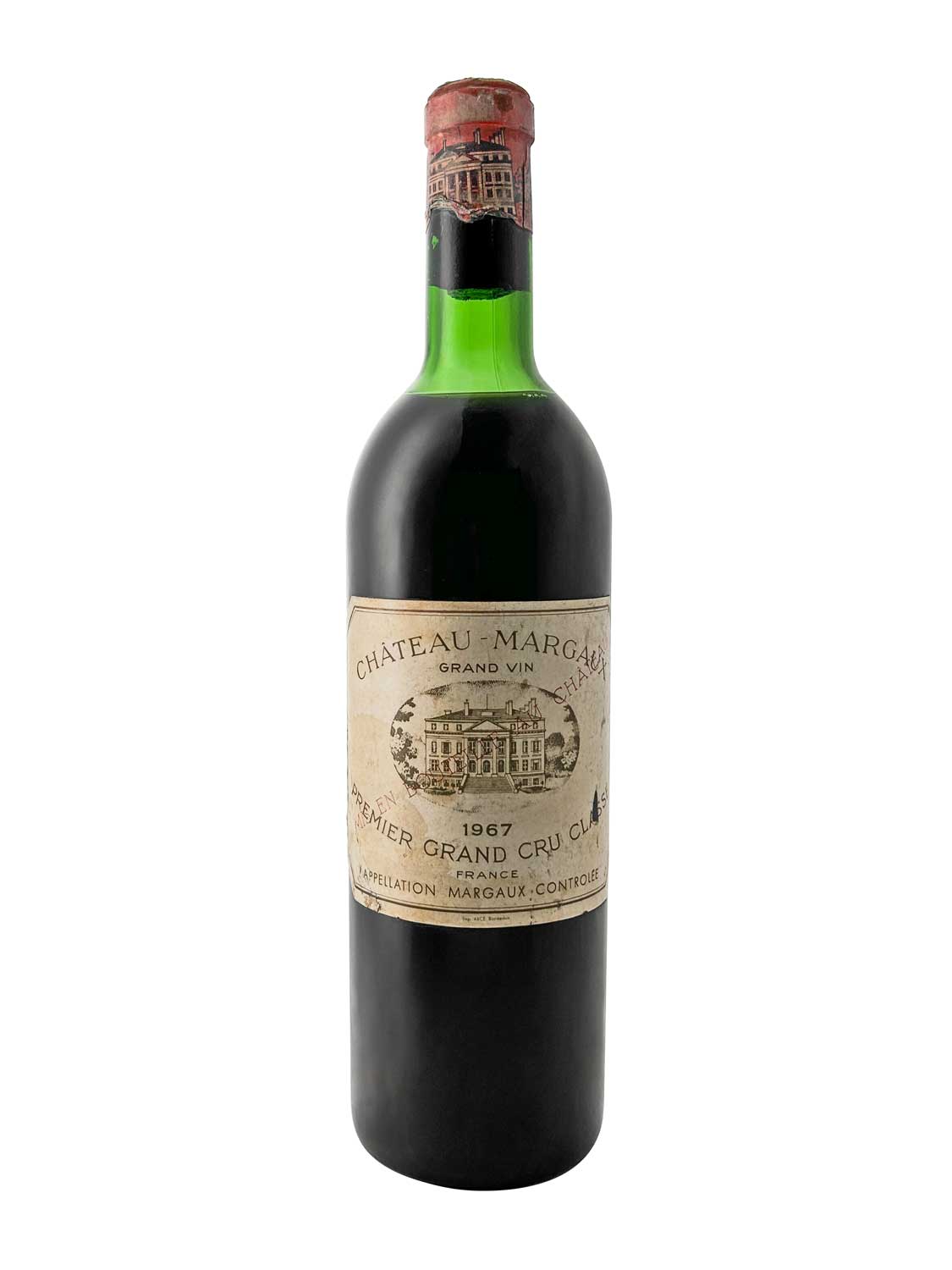Eine Weinflasche von Chateau Margaux 1967