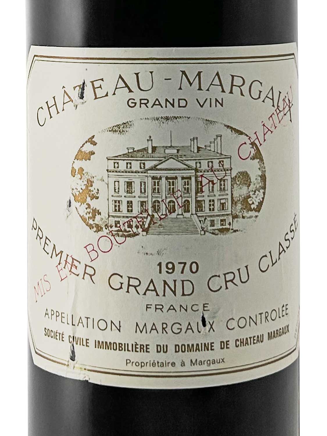 Etikett einer Weinflasche von Chateau Margaux 1970