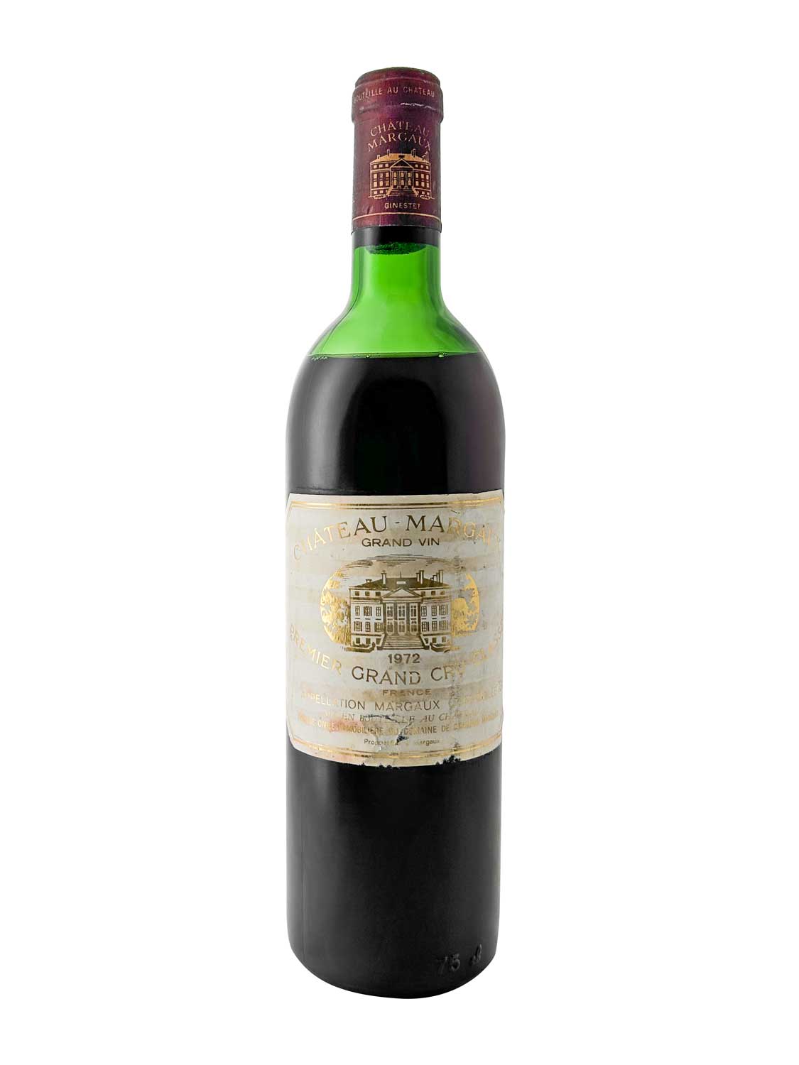 Eine Weinflasche von Chateau Margaux 1972