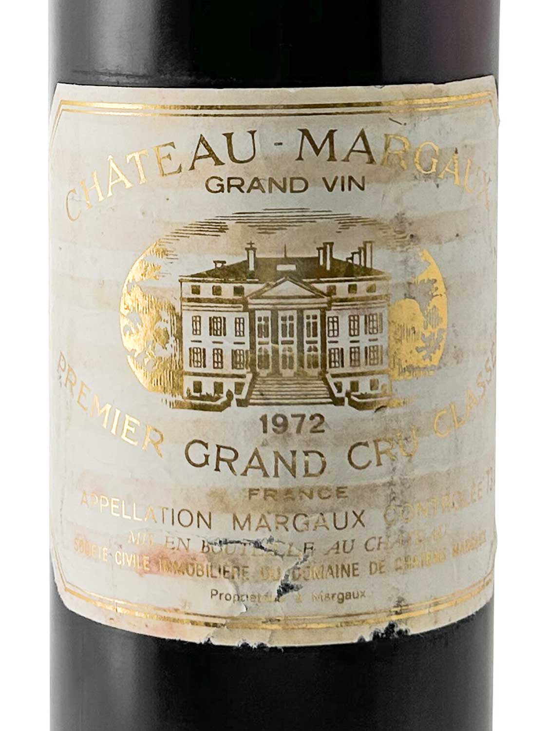 Etikett einer Weinflasche von Chateau Margaux 1972