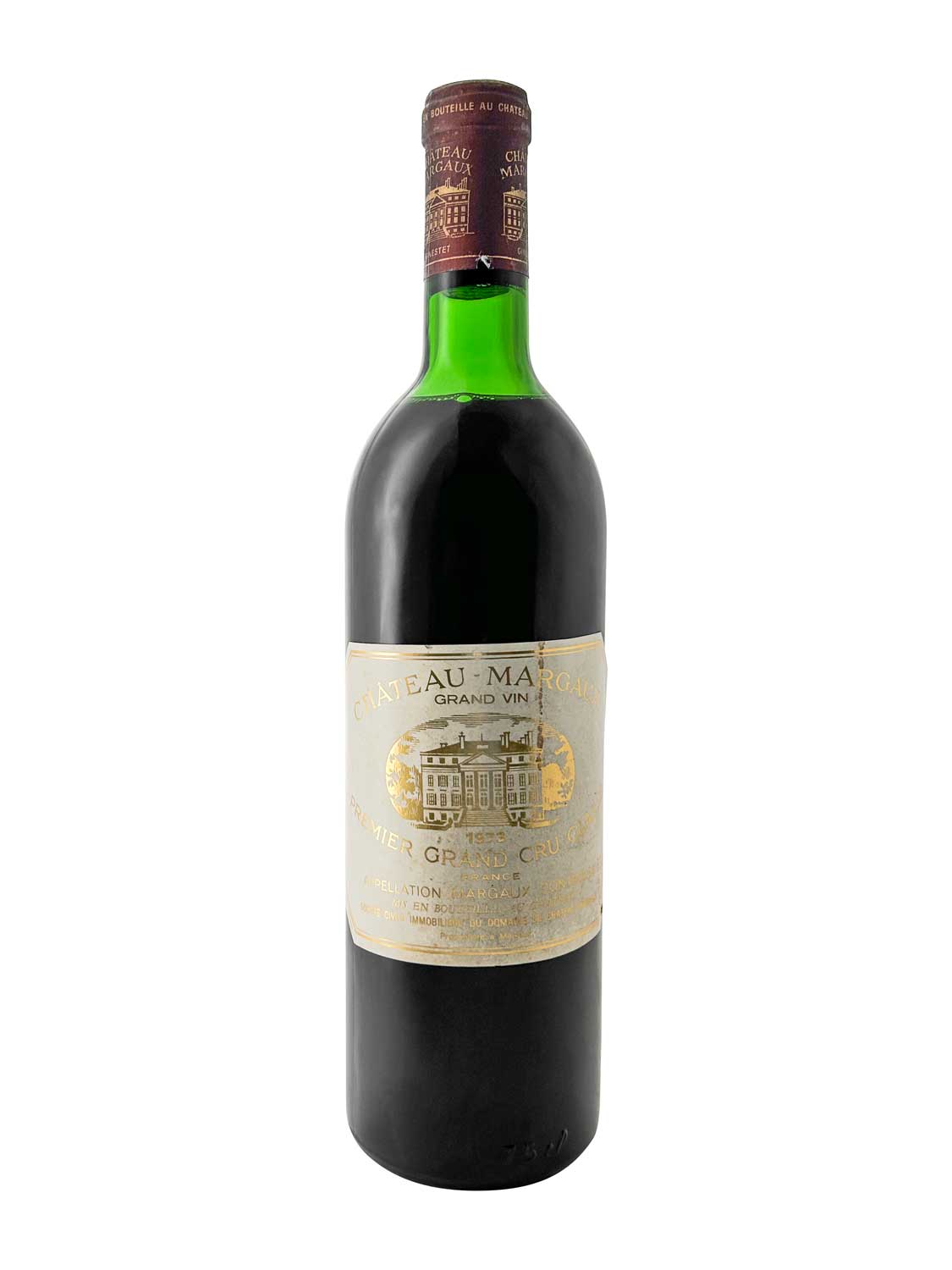 Eine Weinflasche von Chateau Margaux 1973