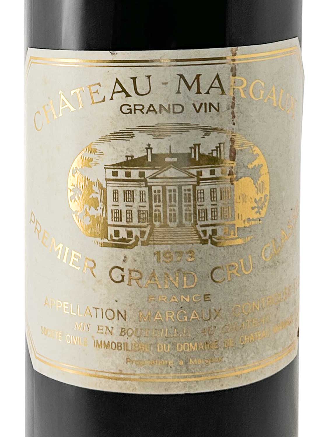 Etikett einer Weinflasche von Chateau Margaux 1973