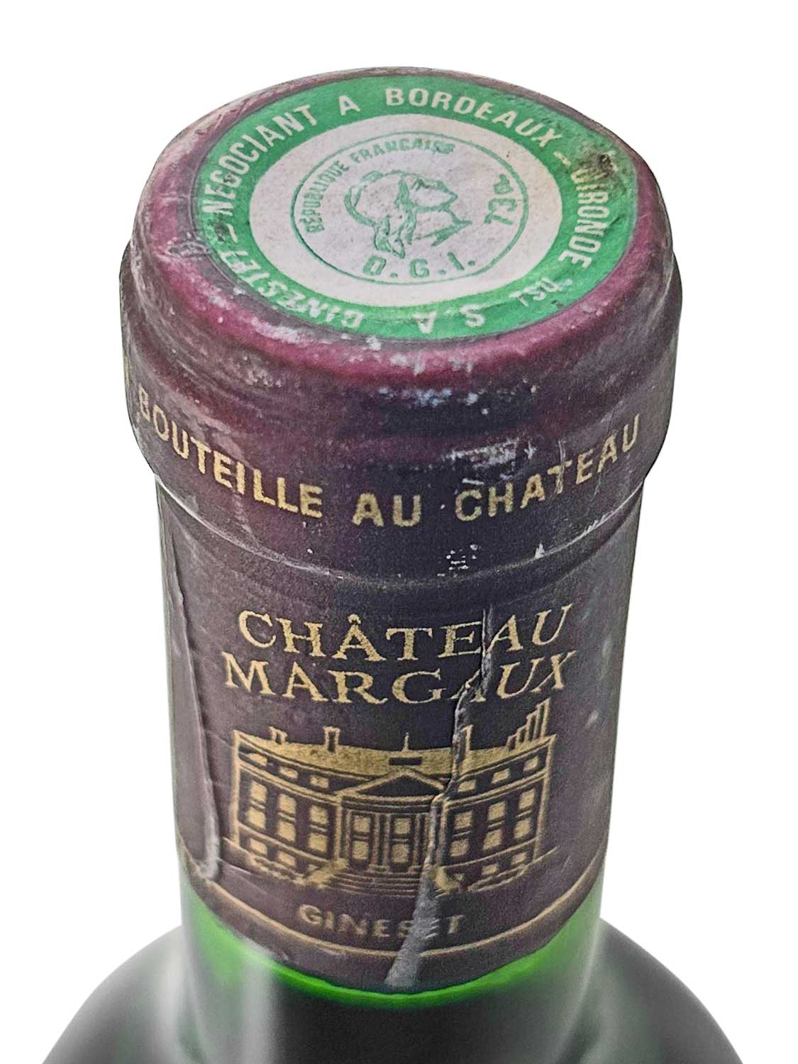 Kapsel einer Weinflasche von Chateau Margaux 1973