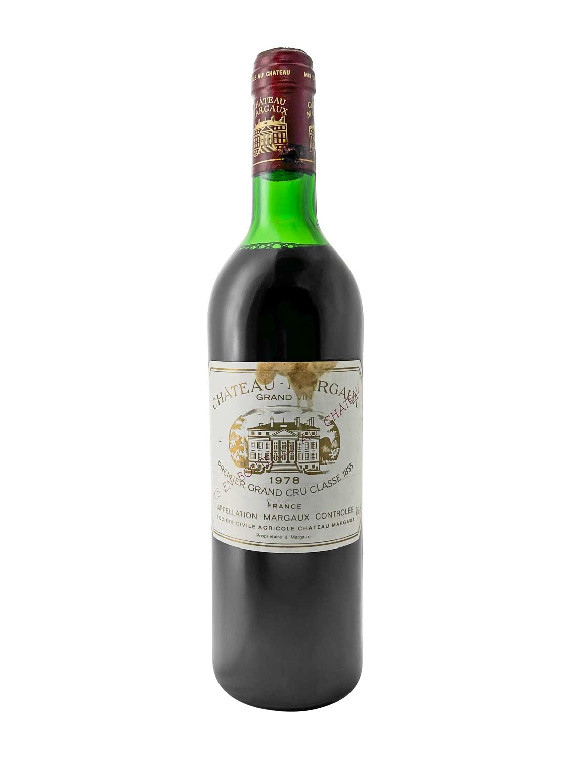 Eine Weinflasche von Chateau Margaux 1978