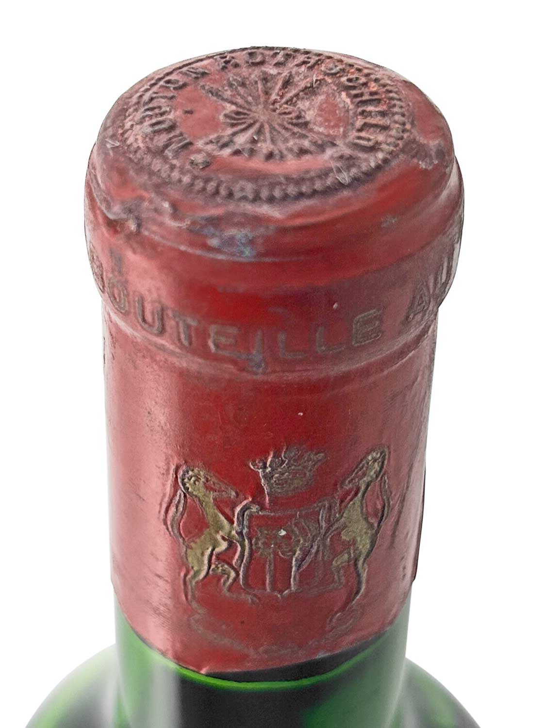 Kapsel einer Weinflasche von Chateau Mouton Rothschild 1967
