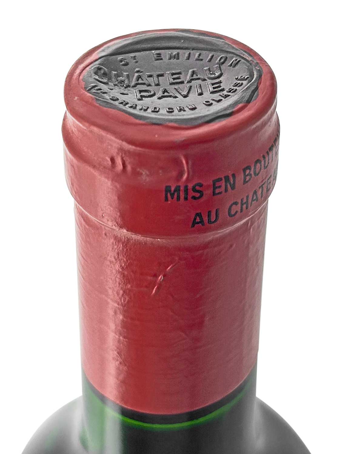 Kapsel einer Weinflasche von Chateau Pavie 1986