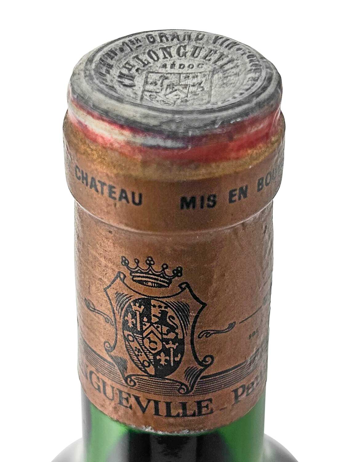 Kapsel einer Weinflasche von Chateau Pichon Baron au Baron de Pichon Longueville 1984