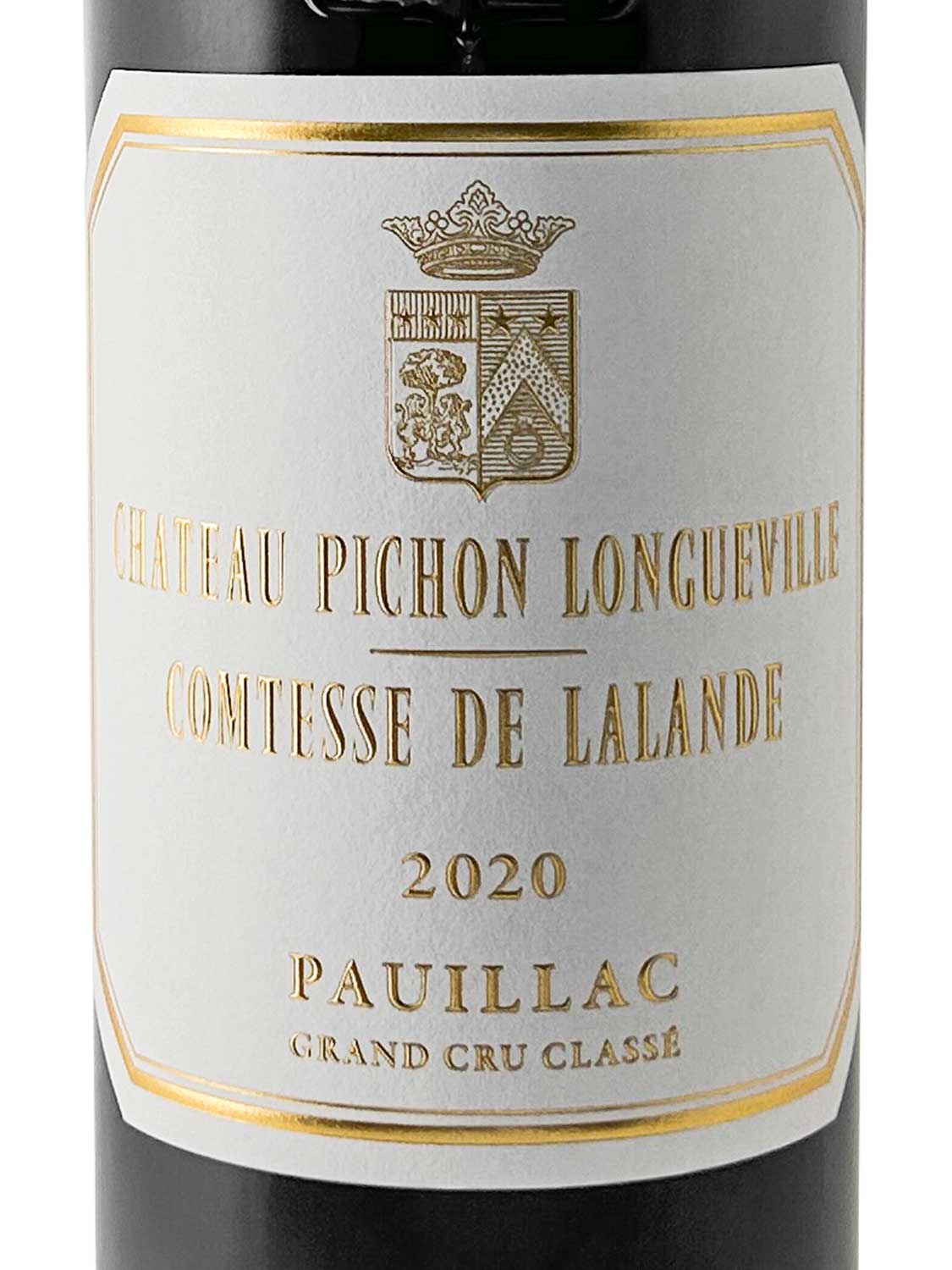 Etikett einer Weinflasche von Chateau Pichon Longueville Comtesse de Lalande 2020