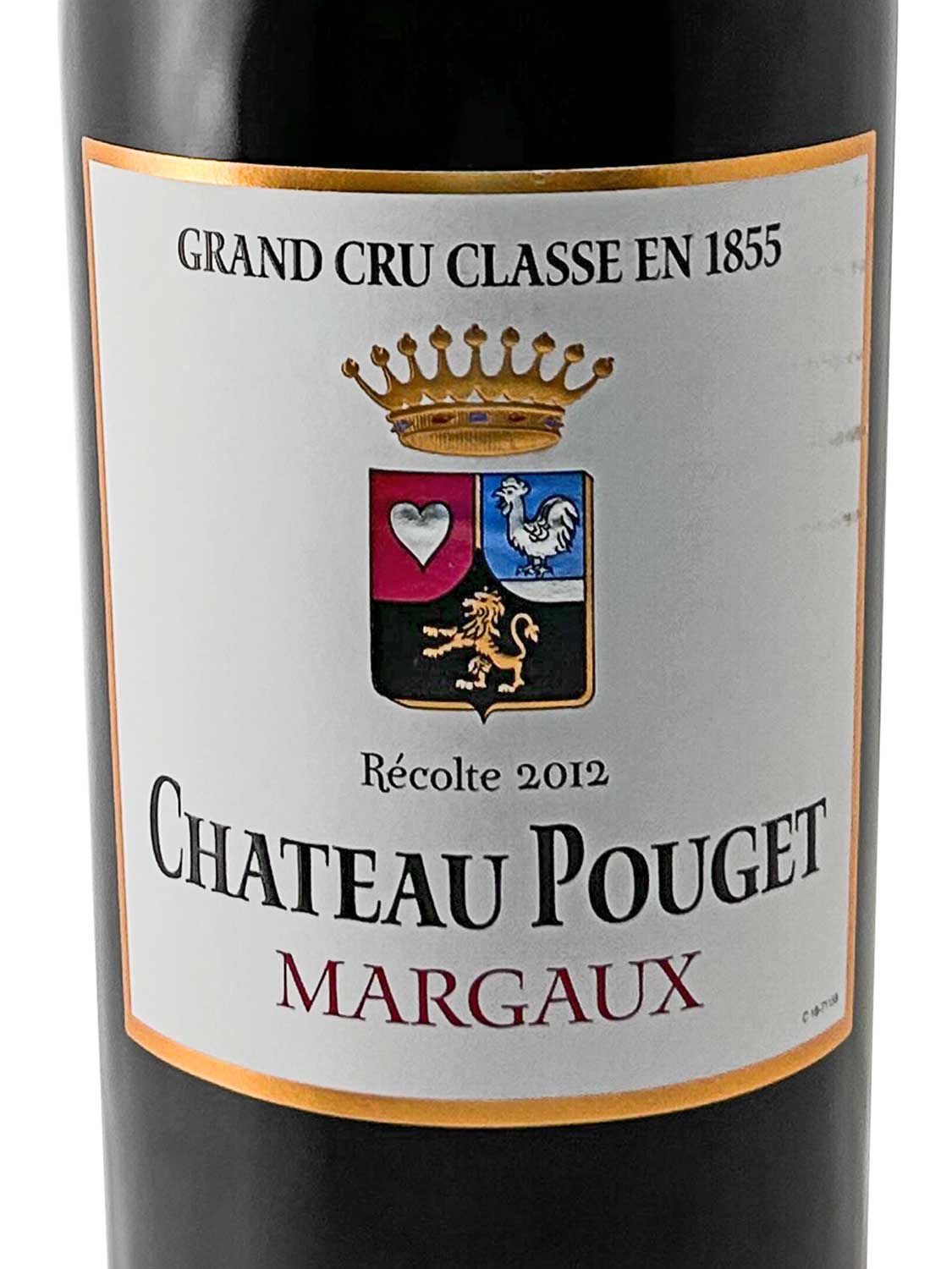 Etikett einer Weinflasche von Chateau Pouget 2012