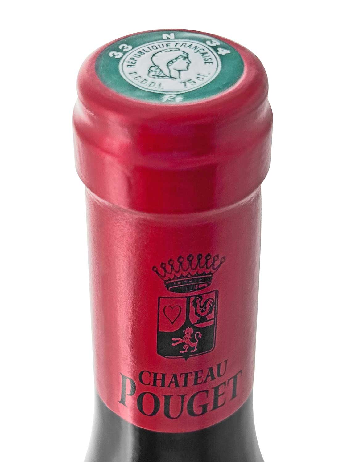 Kapsel einer Weinflasche von Chateau Pouget 2012