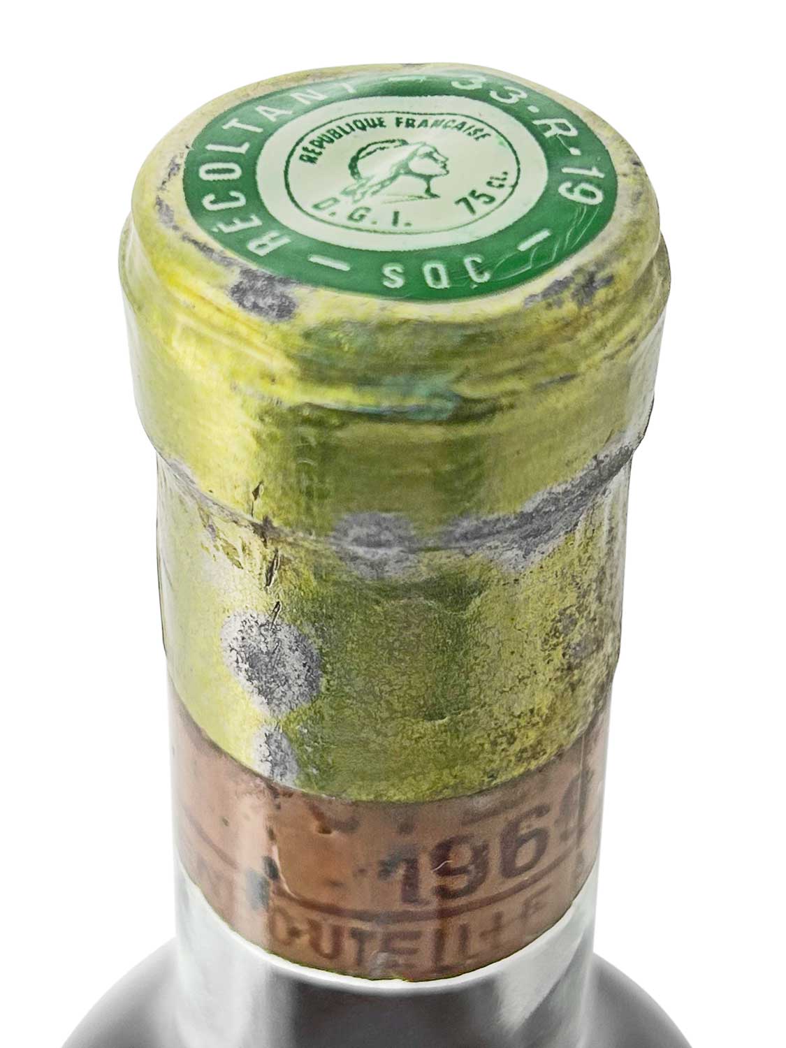 Kapsel einer Weinflasche von Chateau Rieussec 1969