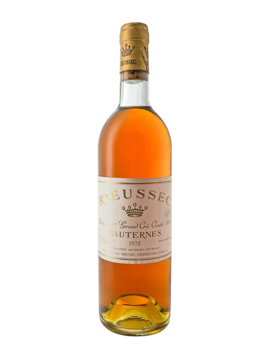 Eine Weinflasche von Chateau Rieussec 1978