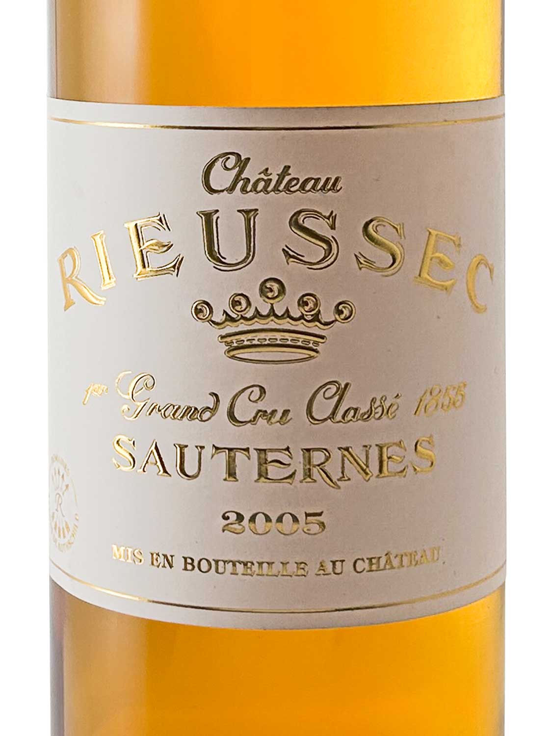 Etikett einer Weinflasche von Chateau Rieussec 2005