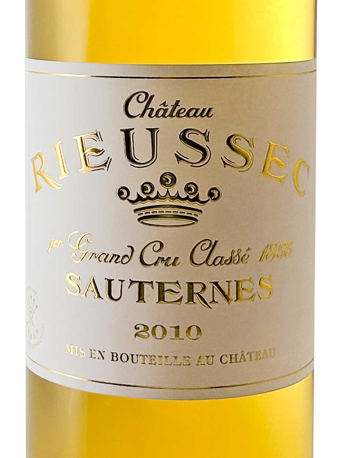 Etikett einer Weinflasche von Chateau Rieussec 2010