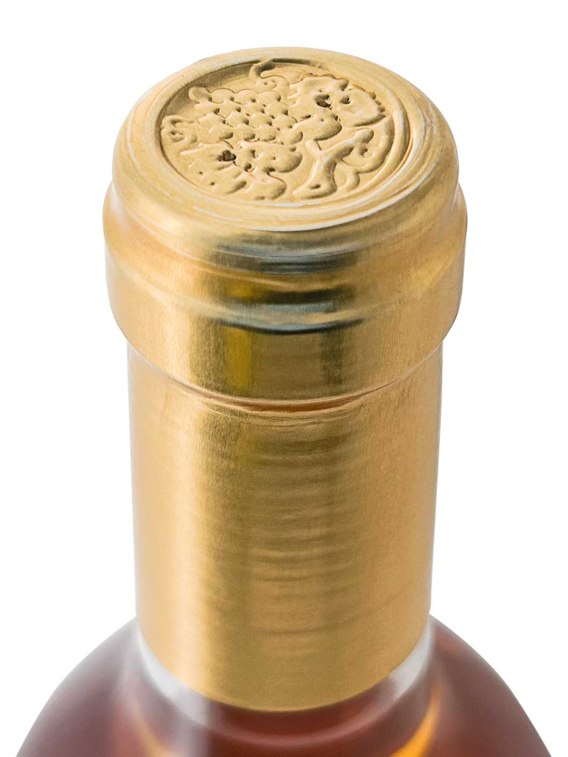 Eine Kapsel einer Weinflasche von Chateau Sigalas Rabaud 2002