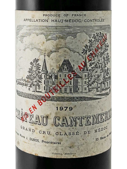 Etikett einer Weinflasche von Chateau Cantemerle 1979