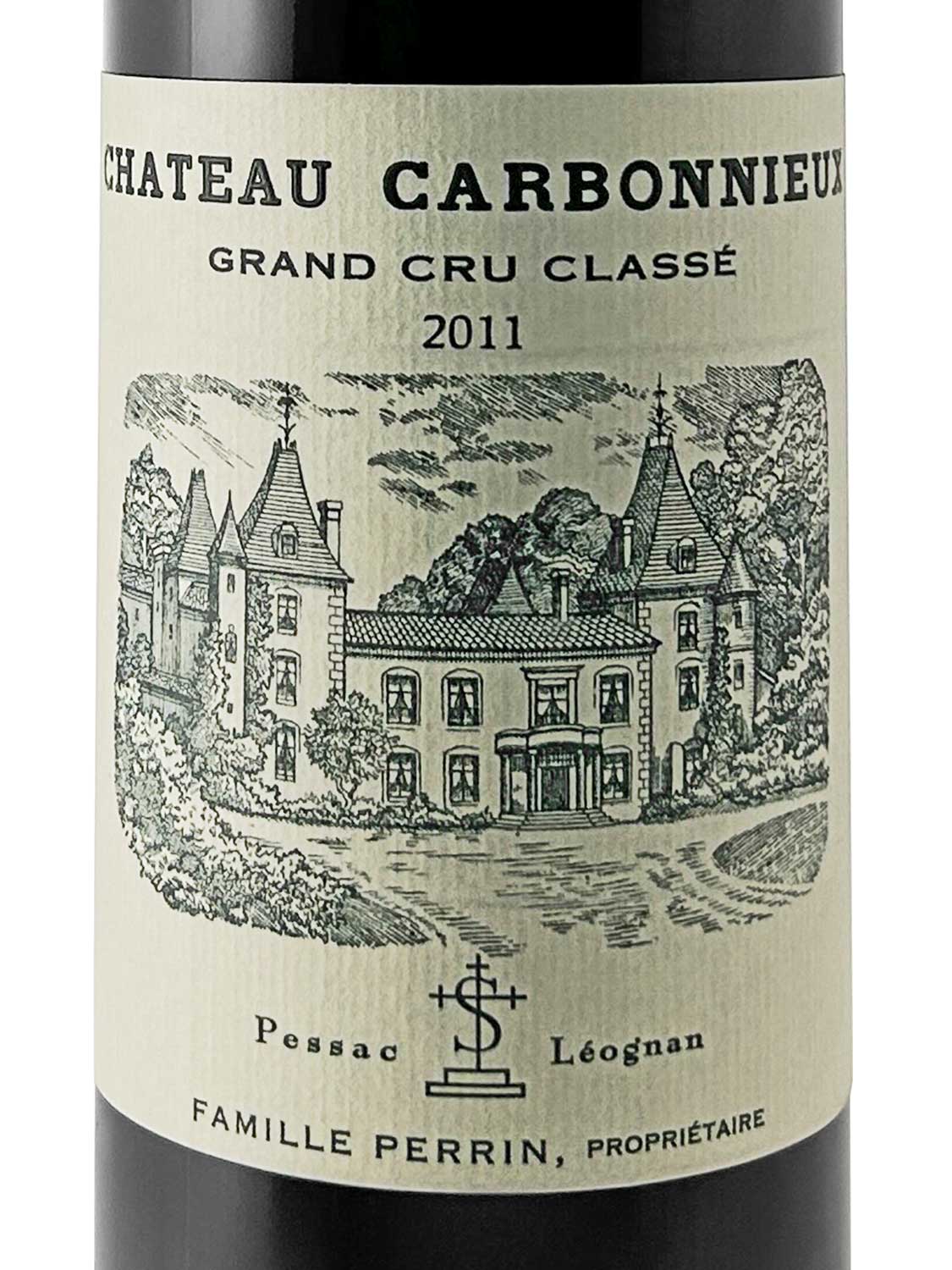 Etikett einer Weinflasche von Chateau Carbonnieux 2011