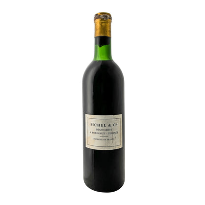 Château Cos Labory 1966, Rückenetikett Sichel & Co Négociants à Bordeaux Gironde