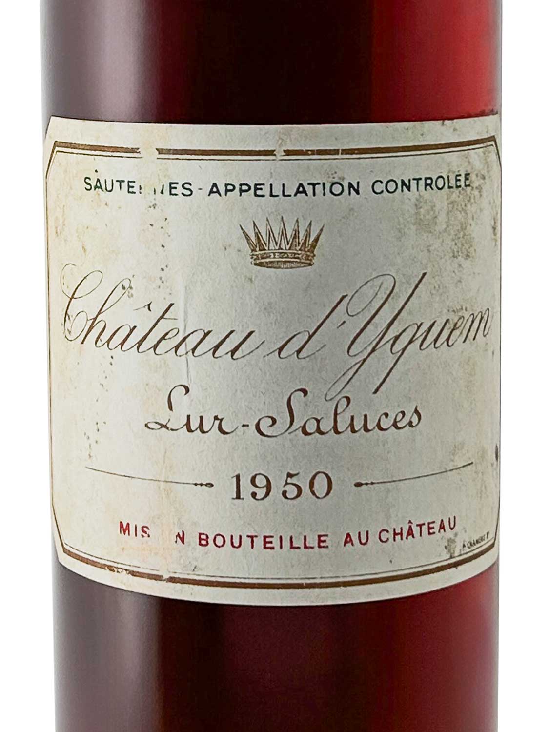 Etikett einer Weinflasche von Chateau d' Yquem 1950