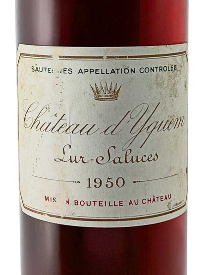 Etikett einer Weinflasche von Chateau d' Yquem 1950