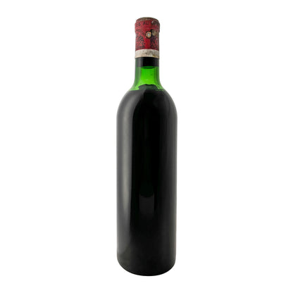 Château La Gaffelière 1967 Rückseite der Flasche ohne Rücketikett, Füllstand Upper Mid Shoulder gut sichtbar