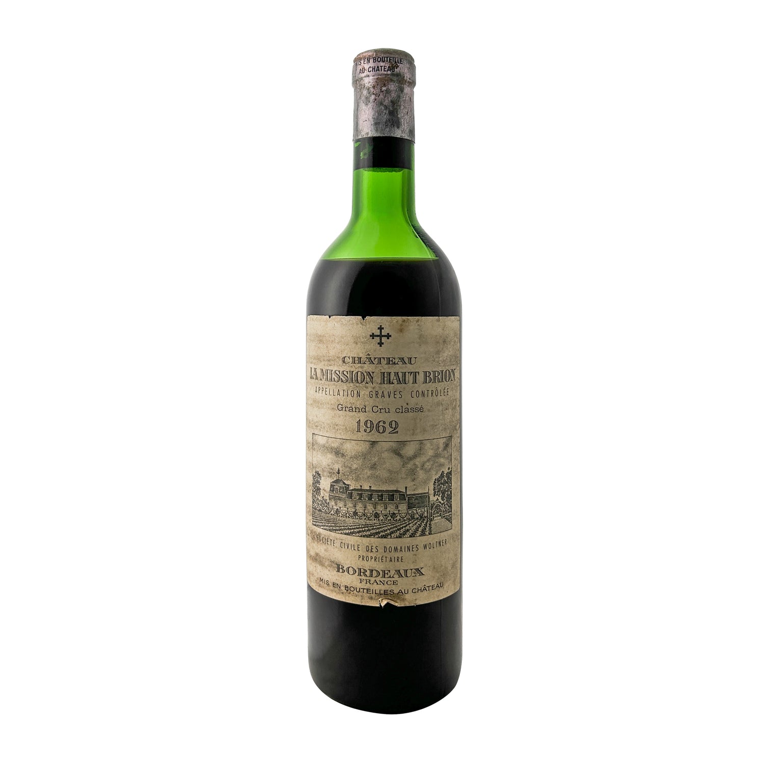 Château La Mission Haut-Brion 1962, Cru Classé de Graves, Flasche frontal mit vollständigem Etikett