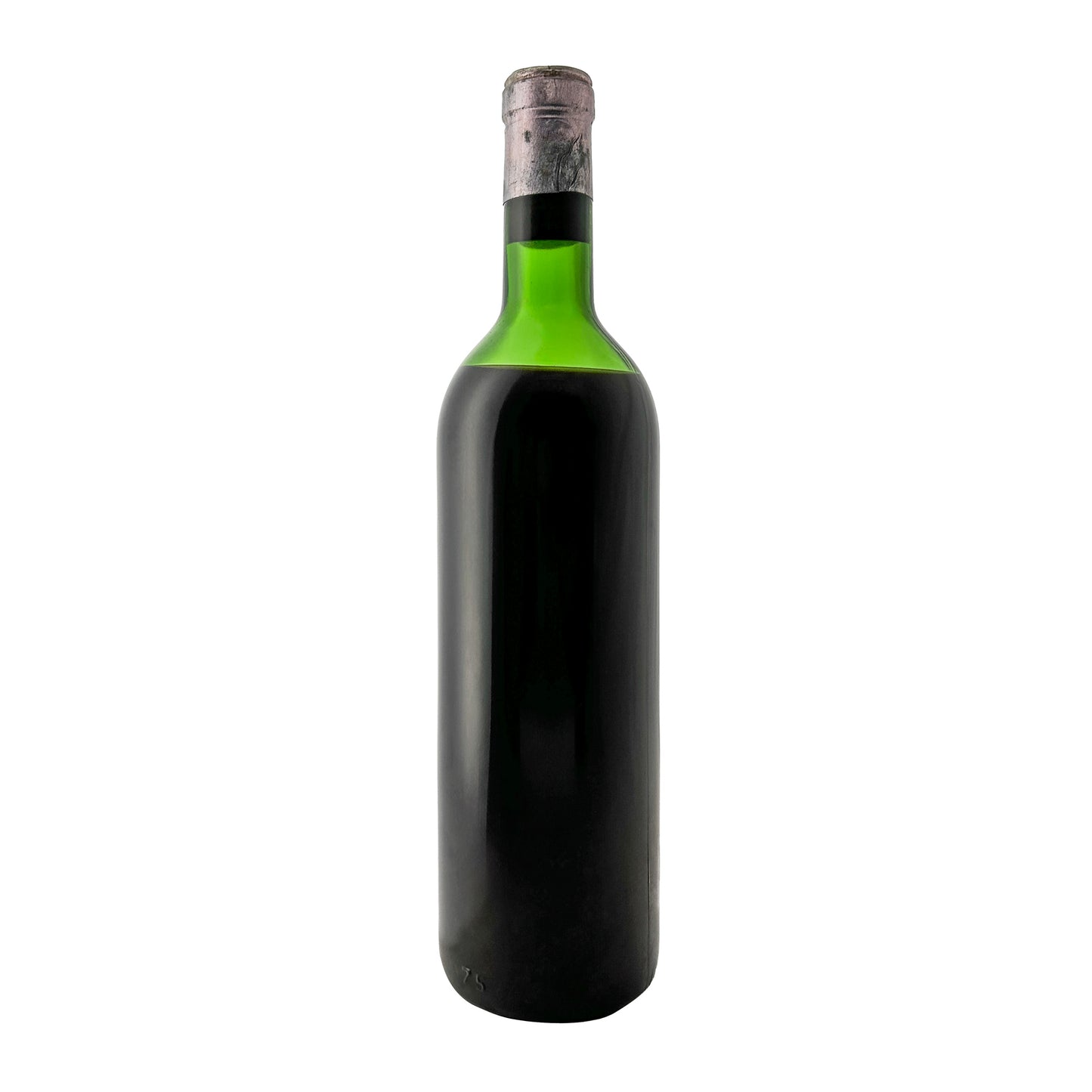 Château La Mission Haut-Brion 1962, Rückseite der Flasche ohne Etikett, Originalglas