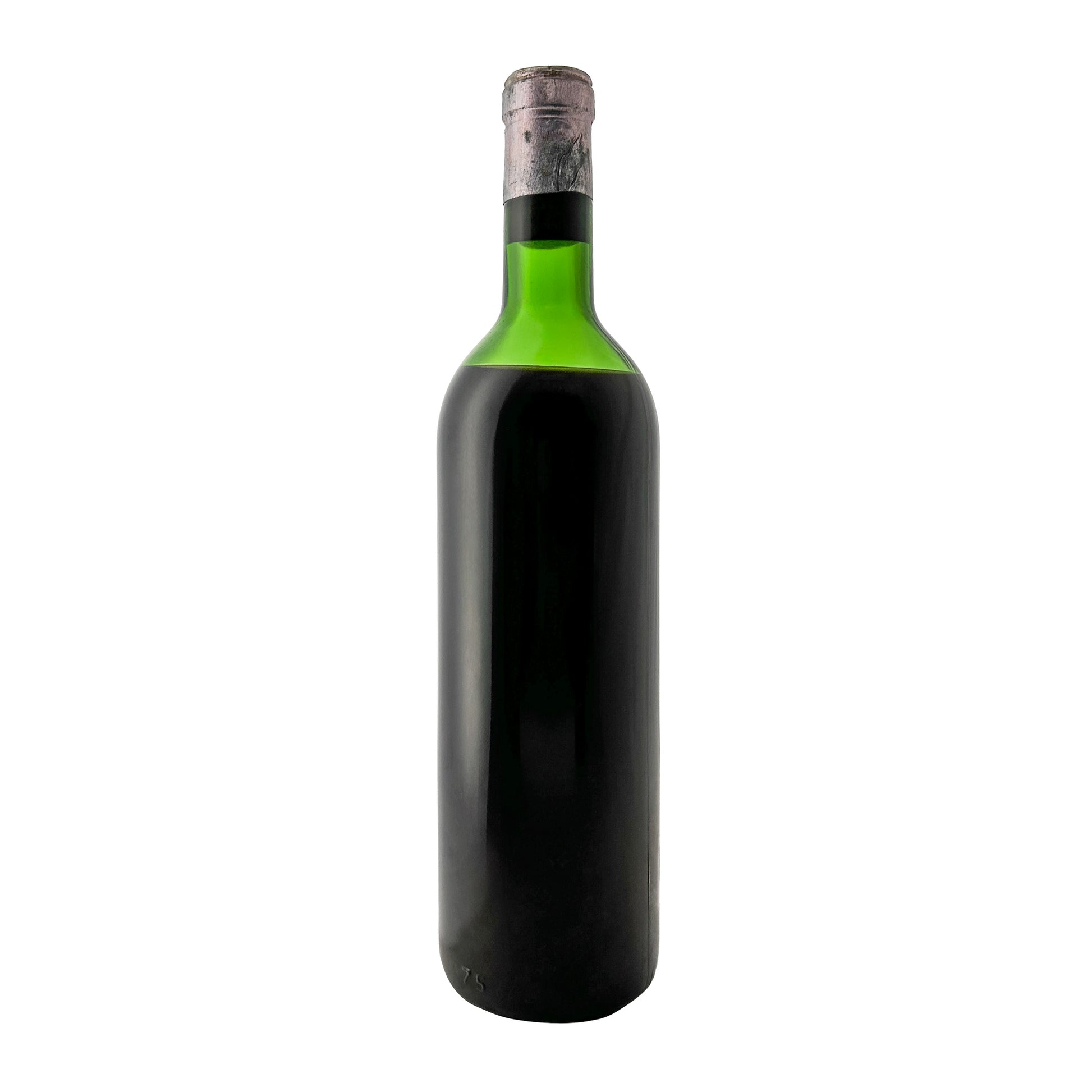 Château La Mission Haut-Brion 1962, Rückseite der Flasche ohne Etikett, Originalglas
