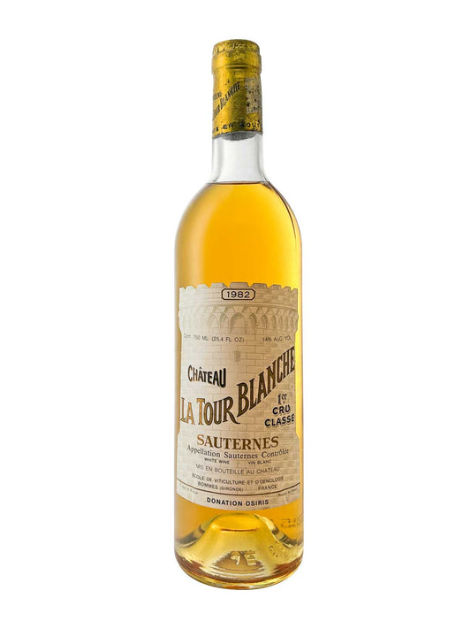 Eine Weinflasche von Chateau la Tour Blanche 1982