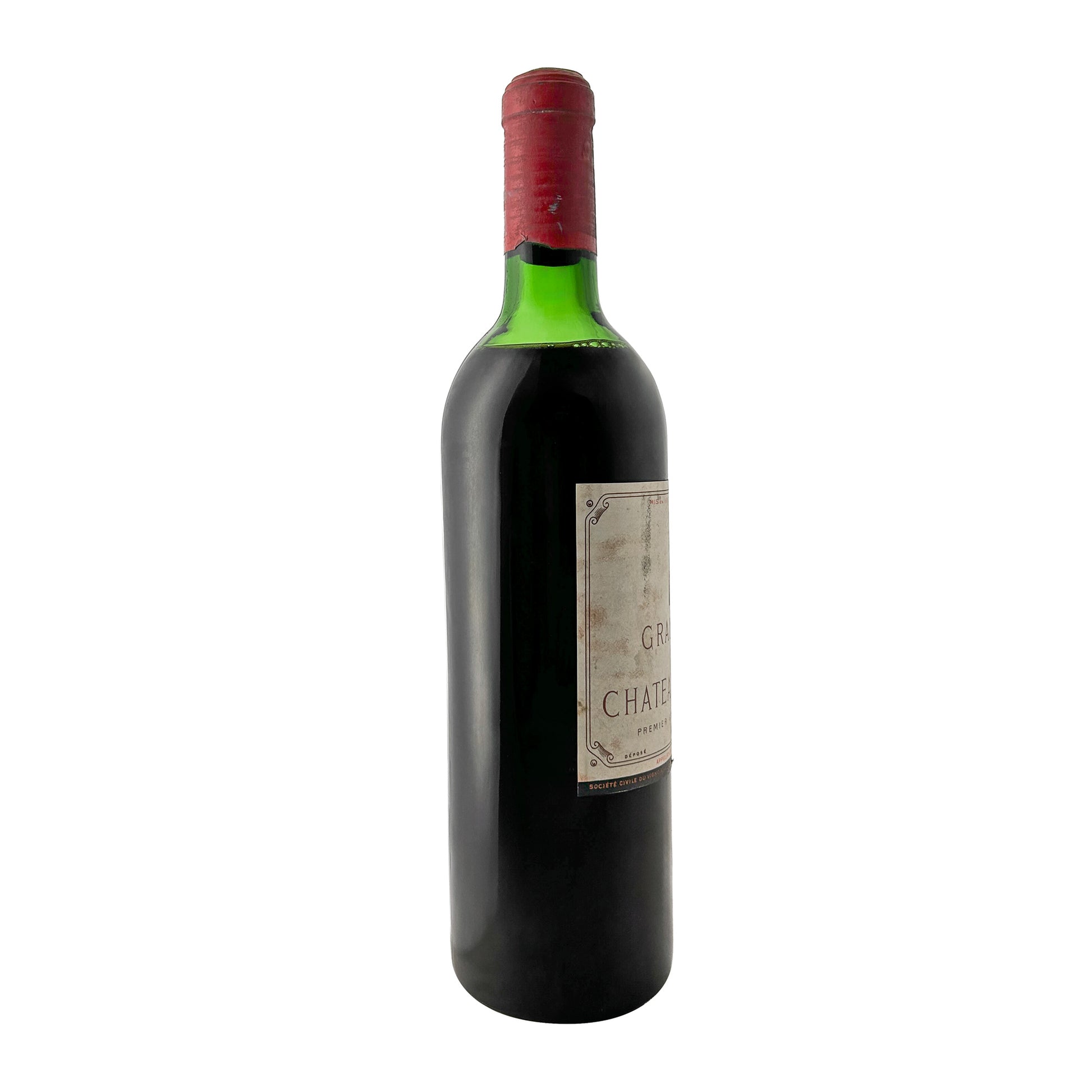 Château Latour 1966 Etikett, Jahrgang 1966, mit altersbedingter Fleckenbildung