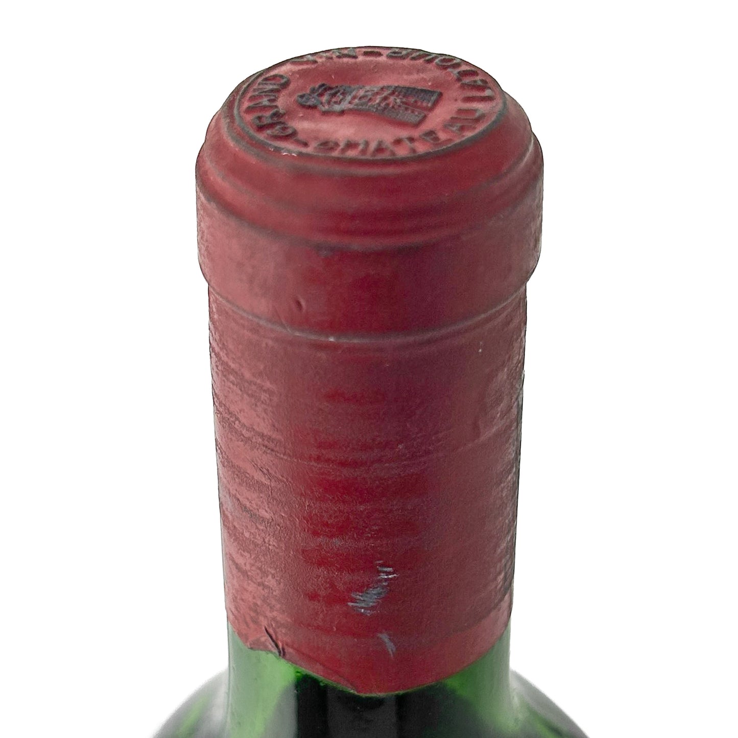 Château Latour 1966 Kapsel-Nahaufnahme mit Château-Wappen, kleinem Riss und Provenienzvermerk