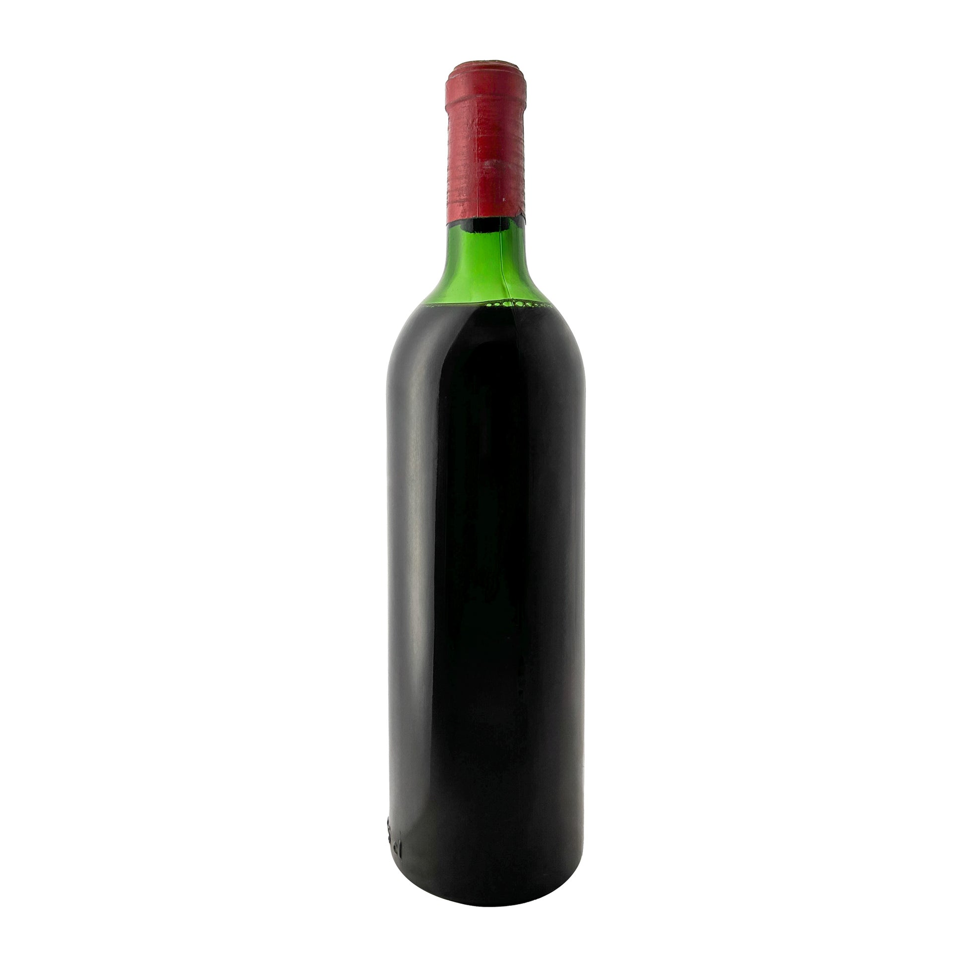Château Latour 1966, Rückseite der Flasche ohne Etikett, Originalglas