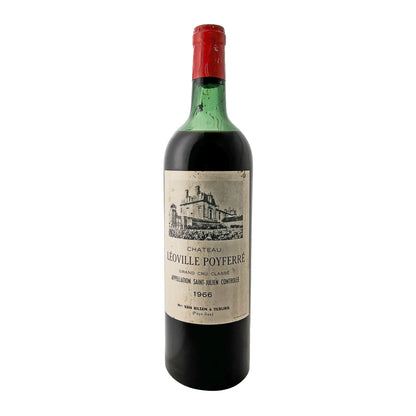 Château Léoville Poyferré 1966, Saint-Julien Grand Cru Classé, Flasche frontal mit vollständig lesbarem Etikett