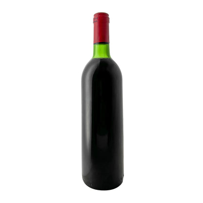 Château Magdelaine 1981, Rückseite der Flasche ohne Etikett, Originalglas mit roter Kapsel
