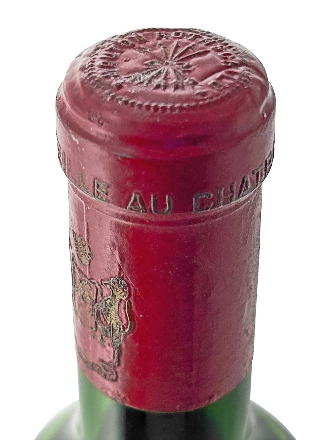 Kapsel einer Weinflasche von Chateau Mouton Rothschild 1966