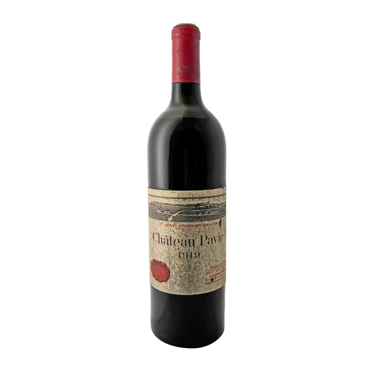 Château Pavie 1919, Saint-Émilion Grand Cru, Flasche frontal mit vollständig lesbarem Etikett
