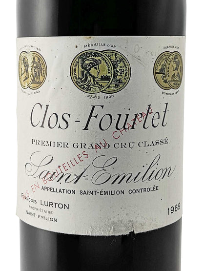 Etikett einer Magnum Weinflasche von Clos Fourtet 1969
